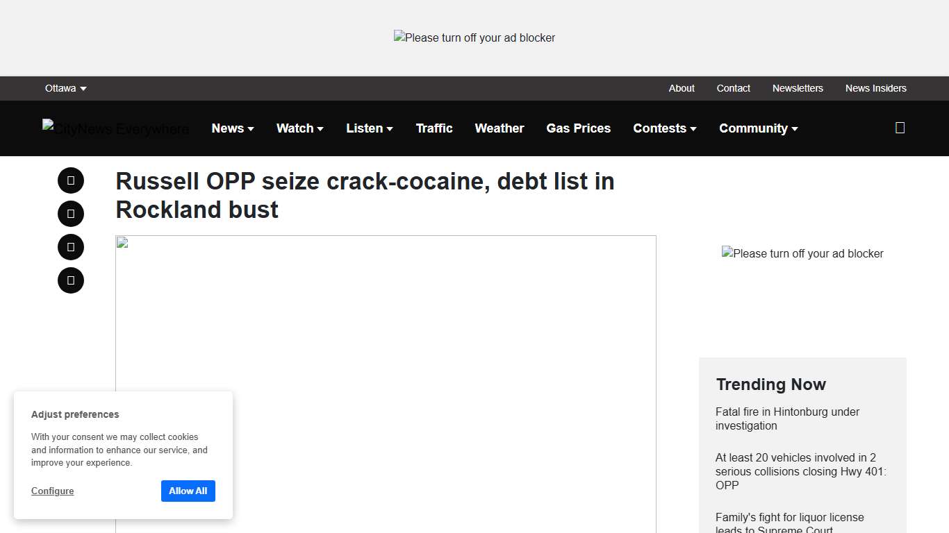 Russell OPP seize crack-cocaine, debt list in Rockland bust